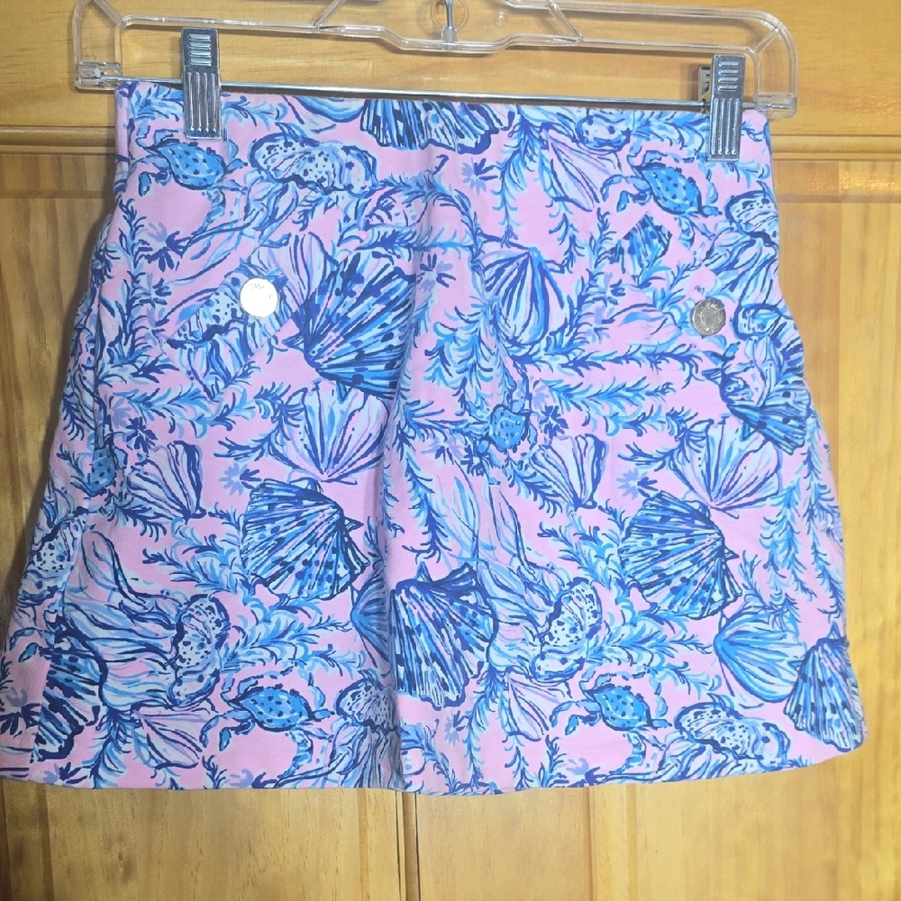 Box B Lilly Pulitzer Pink and Blue Patterned Skirt / Skort CXS